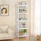 Homykic Bamboo Bookshelf, 5-Tier Narrow 55.9” Adjustable Book Shelf Bookcase - Image 2