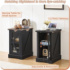 Joaxswe Narrow Night Stand Set 2, Farmhouse Side End Table - Image 8