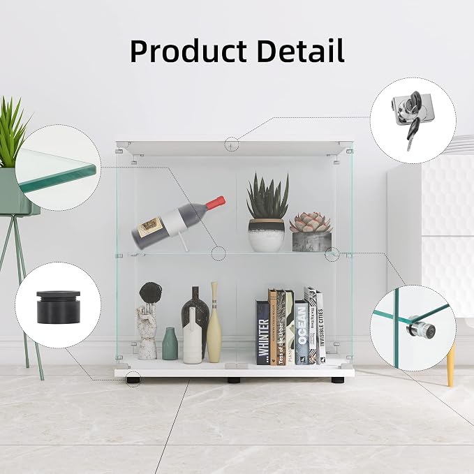 LFT HUIMEI2Y Glass Display Cabinet 2-Shelf - Image 3