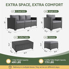 Aoxun 8 Piece Outdoor Patio Furniture Set 7 Seats, Outdoor Sectional - Image 9