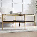 LumFurn Oval Glass Coffee Table, Mid-Century Modern Design, L43 x W22 x H17 inch - Image 4