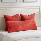 Fancy Homi 2 Packs Red Euro Decorative Throw Pillow Covers 26x26 Inch - Image 5