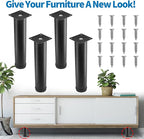8 Inch Metal Furniture Legs Stainless Steel Adjustable Legs Black Metal Legs - Image 2