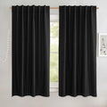 NICETOWN Black Truly Blackout Linen Blend Flax Drapes by NICETOWN