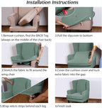 Turquoize Wingback Chair Covers 2 Piece Wing Chair Slipcover Stretch Slipcovers - Image 6