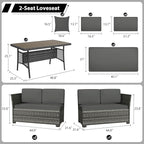 KIGOTY 7 Piece Patio Furniture Set, Outdoor PE Wicker Rattan Outdoor Dining Set - Image 2