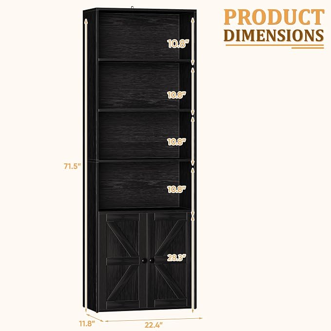 Furniwell Industrial Bookshelf and Bookcases - Image 3