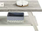 Contemporary Wood Coffee Table 48 in, Two-Tone Living Room Center Table - Image 5