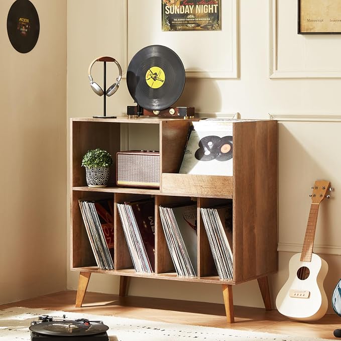 LELELINKY Large Record Player Stand, Turntable Stand by LELELINKY