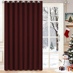 Yakamok Burgundy Red Room Darkening Curtains 84 inch Sliding Door Drapes | 1 by Yakamok