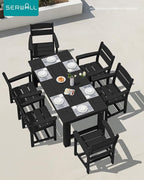 SERWALL Outdoor Dining Table Set, 67‘’ HDPE Patio Dining Set - Image 7