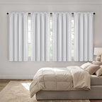 MIULEE 4 Panel Set Short Blackout Curtains 54 Inch Long Greyish White | Thermal - Image 2