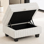 Belffin Corduroy Fabric Ottoman - Image 3