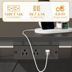 YAOHUOO Printer Stand with Power Outlet/Fabric Drawers, Printer Cabinet with - Image 4