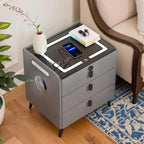Smart Nightstand with Fingerprint Lock Drawer, Nightstand with Wireless Charging - Image 4