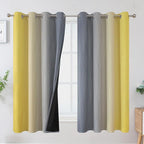 Gray and Yellow Ombre Blackout Curtains by ESTELARTEXTILER