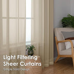 Taupe Sheer Curtains 90 Inches Long 2 Panels - Image 5