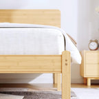 BOSRII 12in High Solid Bamboo Wood Platform Twin Size Bed Frame - Image 5