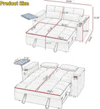 oaaktu Large Size Convertible Sleeper Sofa Bed, Polka dot Velvet Pull Out Futon - Image 2