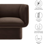 Modway Tate Performance Velvet Accent Chair in Chocolate Brown - Image 4
