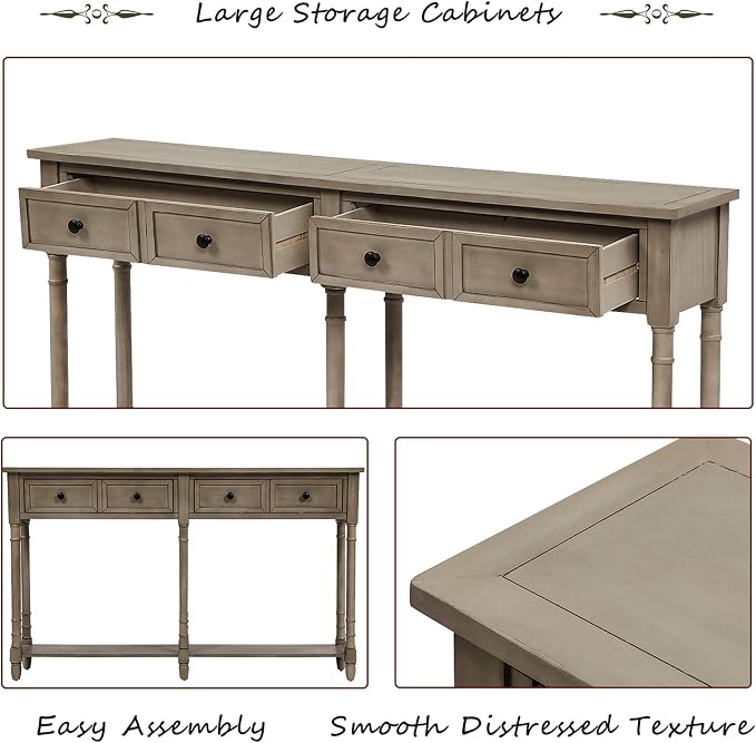 Merax Retro Console Table Sofa Table - Image 3