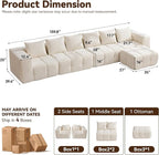 160" Boneless Couch, Oversized Cloud L Shaped Couch, Modular Sectional Sofa - Image 2
