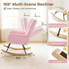 DUMOS Nursery Rocking Chair Teddy Upholstered, Comfy Glider Rocker - Image 3