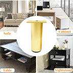 Set of 4 Aluminum Alloy Furniture Legs 4 Inch Height, 1.5 Inch Diameter - Image 5