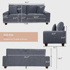 DOPEDIO Modern Loveseat Sofa for Living Room, Chenille Recliner, Removable Cover - Image 2