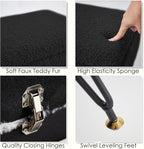 Vanity Stool Chair, Faux Teddy Fur Ottoman Foot Stool - Image 6