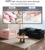 SYFERLORY Versatile 2 in1 Pink Armchair Accent Chair Couch Convertible Boneless - Image 6