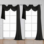 Black Sheer Curtains 144 inch Extra Long, Elegant and Airy Drapes Translucent by OWENIE