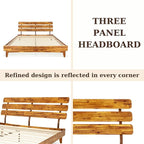 Bme Caden King Size Bed Frame and Adjustable Headboard, 15 Inch Mid Century - Image 9
