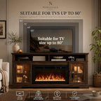 70" Fireplace TV Stand, Modern Entertainment Center - Image 5