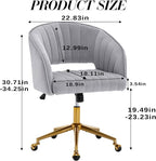 Home Office Chair Swivel Velvet Desk Chair Accent Armchair Upholstered Modern - Image 3