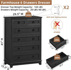 Joaxswe Farmhouse 6 Drawer Dresser - Image 2