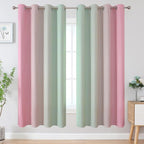Sage Green and Pink Ombre Blackout Curtains - Image 2