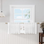 Linen Textured White Curtains Window Toppers Valances Semi Sheer Linen Curtains by Nanspring