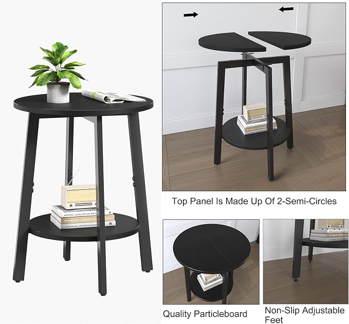 sthmec Side Table, Small Round End Table - Image 4