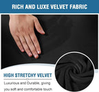 H.VERSAILTEX Velvet Stretch Recliner Couch Covers 6-Pieces Recliner Loveseat - Image 3