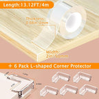 Clear Soft Corner Protectors for Furniture Strip, 2 in x 13.12 FT Edge Bumper - Image 2