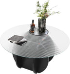 Round Glass Coffee Table for Living Room by Unknown