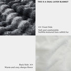 60x80 Inches Ultra-Soft Fuzzy Faux Fur Plush Twin Size Blanket - Image 3