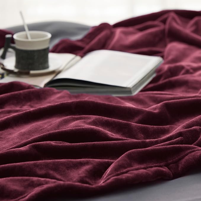 Bedsure GentleSoft Fleece Blankets Queen Size Red - Image 4