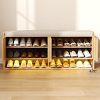 HOMEFORT 47.2" Fluted Shoe Storage Bench, Entryway Bench - Image 8