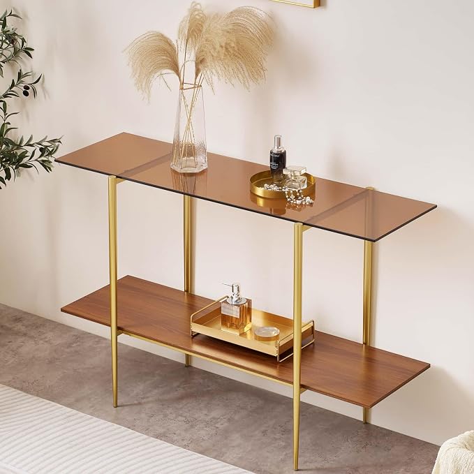LumFurn Extra Large Glass Console Table by LumFurn