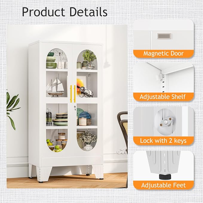PAOFIN 47" H Locking Display Cabinet - Image 4