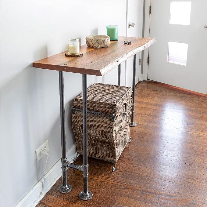 Restore by Pipe DÉCOR Live Edge Wood Console Table 48 in. x 16 in. x 34 in. - Image 6