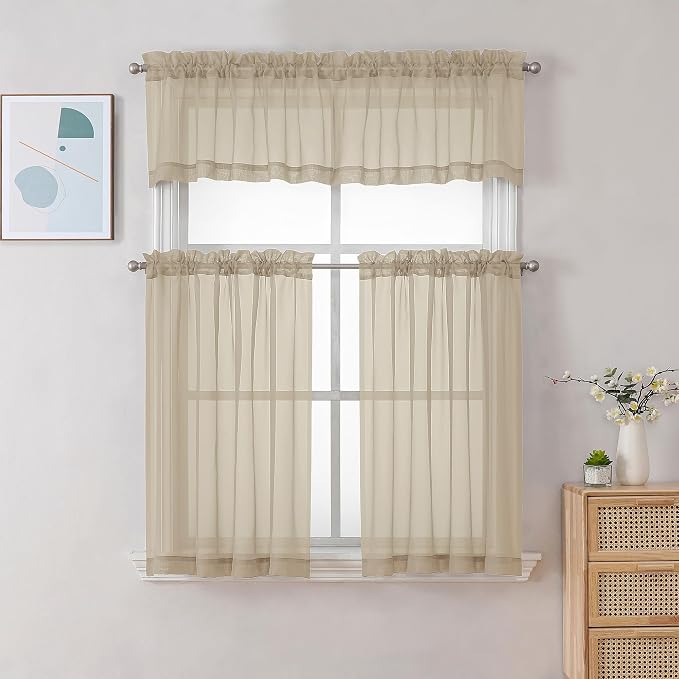 Chyhomenyc Taupe Sheer Valances - Image 2