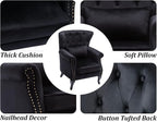 Mid Century Accent Chair Modern Button Tufted Armchair Club Chair Velvet - Image 7